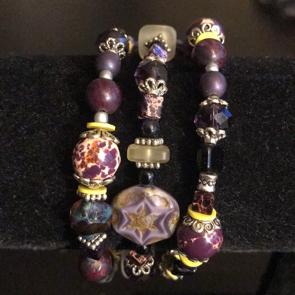 Jewelry - 🌛⭐️purple gemstone Czech glass bracelet